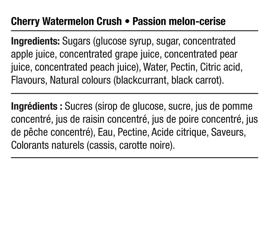 Ingrédients - Melon-cerise de passion