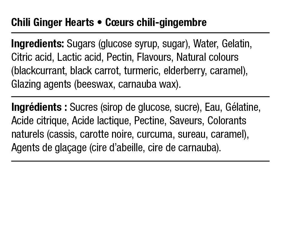 Ingredients - Coeurs chili-gingembre