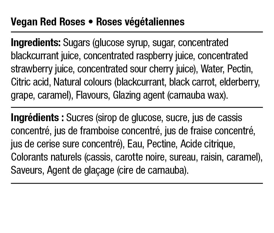 Ingredients - Roses Végétaliennes