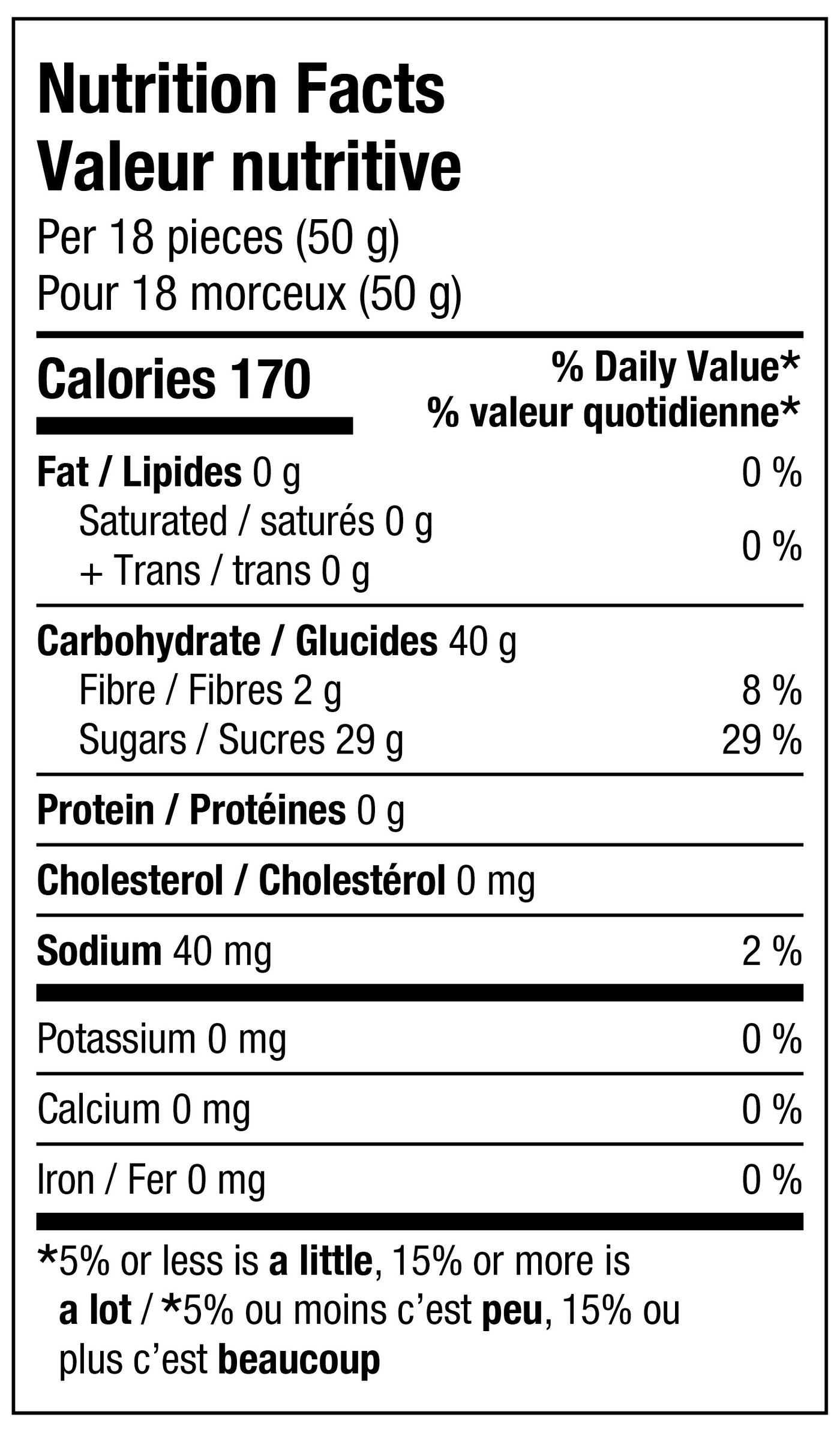 Nutrition Facts - Passion melon-cerise Végétalienne