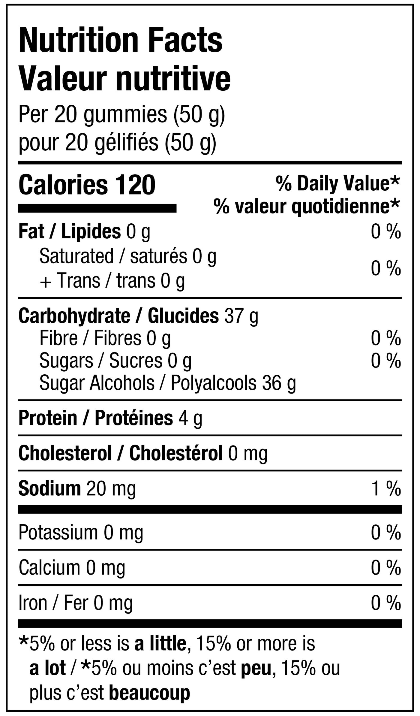 Nutrition Facts - Folie fruitée sans sucre ajouté