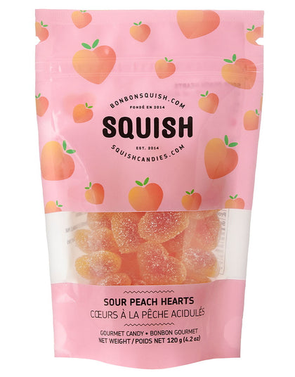 Cœurs à la pêche acidulés